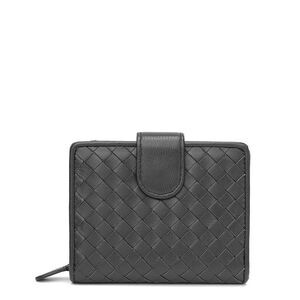 Tiffany & Fred Paris Woven Leather Wallet, Black